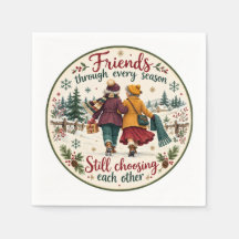 Illustration de Noël vintage sur l'amitié hivernal
