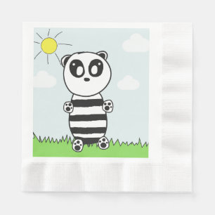Serviette En Papier Illustration de Panda Mignon