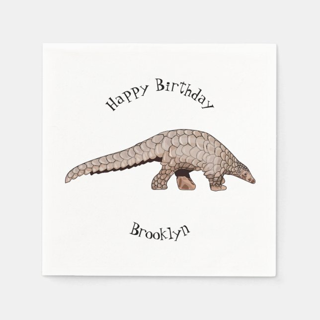 Serviette En Papier Illustration de Pangolin (Devant)