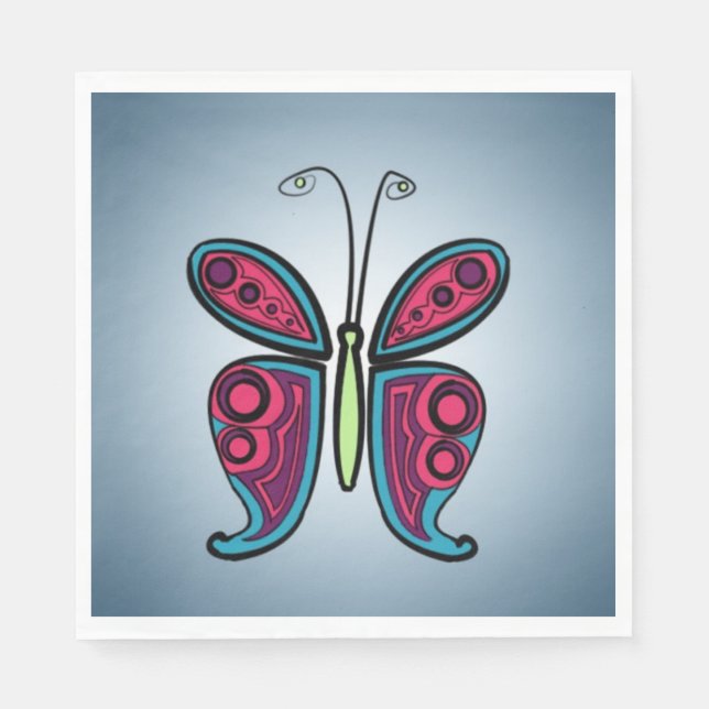Serviette En Papier Illustration de papillon (Devant)
