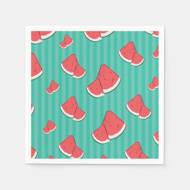 Serviette En Papier Illustration de pastèque (Devant)