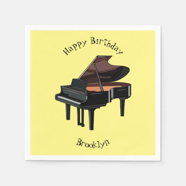 Serviette En Papier Illustration de piano (Devant)