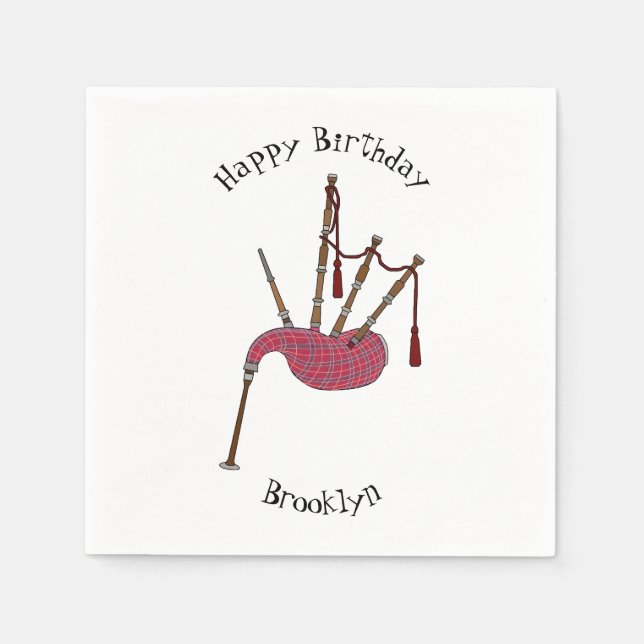 Serviette En Papier Illustration de pipes (Devant)
