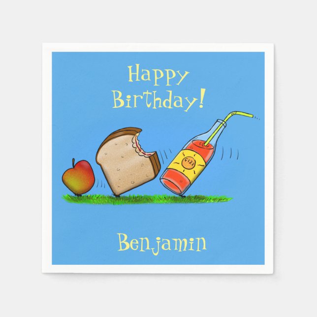 Serviette En Papier Illustration de pique-nique fourmis drôle (Devant)