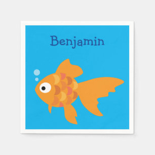 Serviette En Papier Illustration de poisson d'or convivial