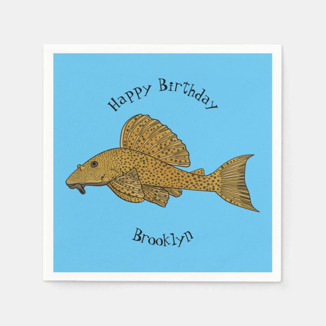 Serviette En Papier Illustration de poisson Pleco (Devant)