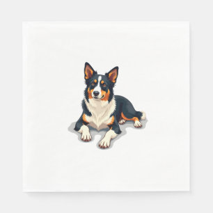 Serviette En Papier Illustration de portrait de Border Collie tricolor
