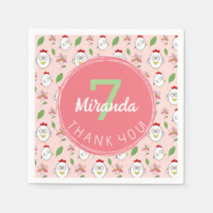 Serviette En Papier Illustration de poulet au dessin mignon