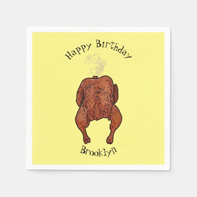 Serviette En Papier Illustration de poulet rôti (Devant)