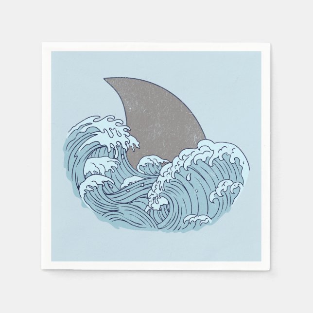 Serviette En Papier Illustration de requin (Devant)