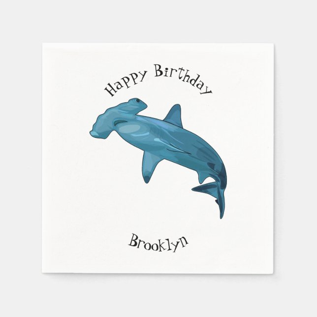 Serviette En Papier Illustration de requin marteau (Devant)