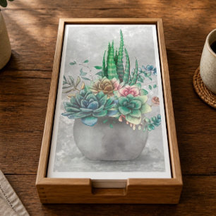Serviette En Papier Illustration de succulente en pot