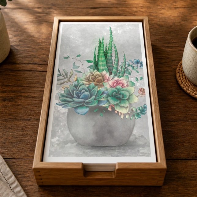 Serviette En Papier Illustration de succulente en pot (Créateur téléchargé)