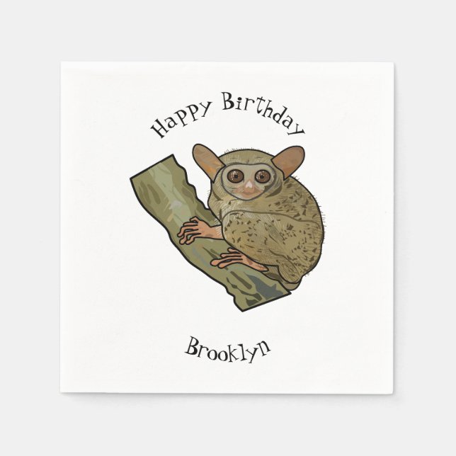 Serviette En Papier Illustration de Tarsier (Devant)