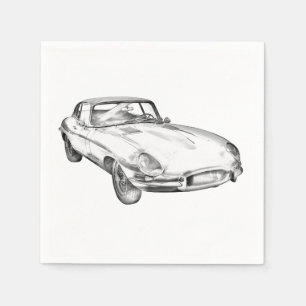 Serviette En Papier Illustration de voiture de sport antique Jaguar XK