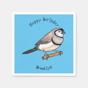 Serviette En Papier Illustration d'oiseau à deux barreaux