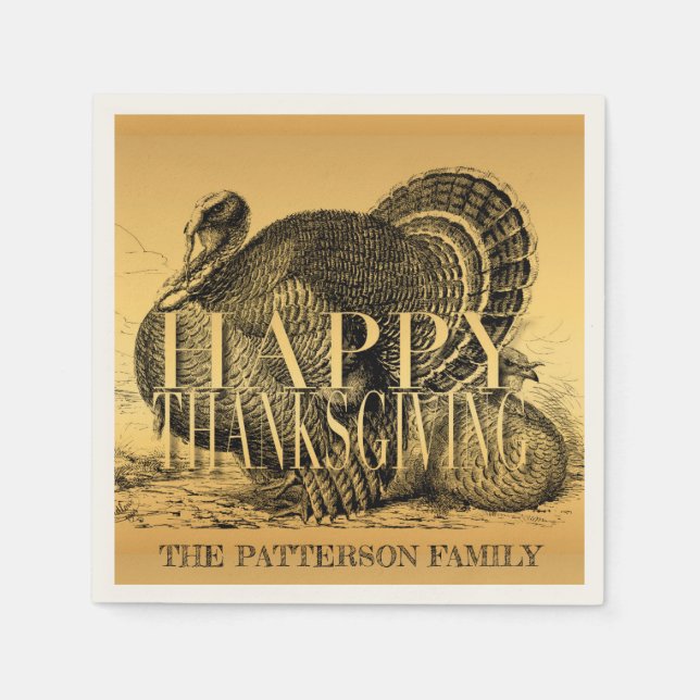 Serviette En Papier Illustration d'or Turquie personnalisée P Napkin (Devant)