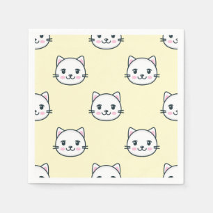 Serviette En Papier Illustration du chat de dessin