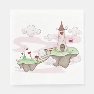 Serviette En Papier Illustration du château d'amour flottant Imaginair