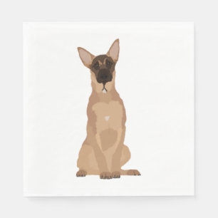 Serviette En Papier Illustration du Malinois belge !
