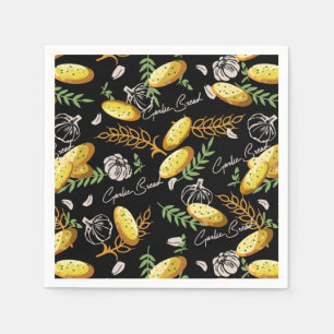 Serviette En Papier Illustration du pain d'ail Motif V2