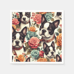 Serviette En Papier Illustration du Terrier de Boston