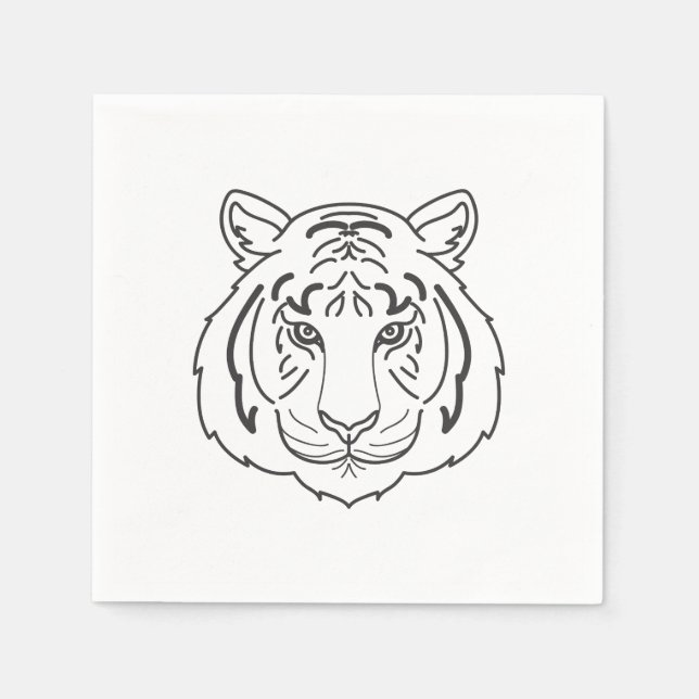 Serviette En Papier Illustration du tigre (Devant)