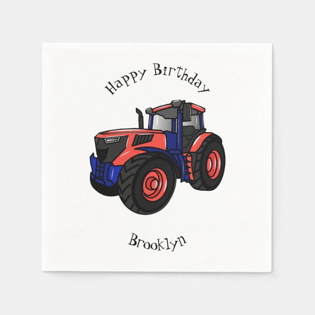 Serviette En Papier Illustration du tracteur (Devant)