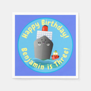 Serviette En Papier Illustration d'un bateau remorqueur de croisière m