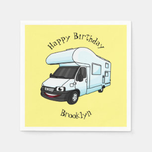 Serviette En Papier Illustration d'un campervan heureux