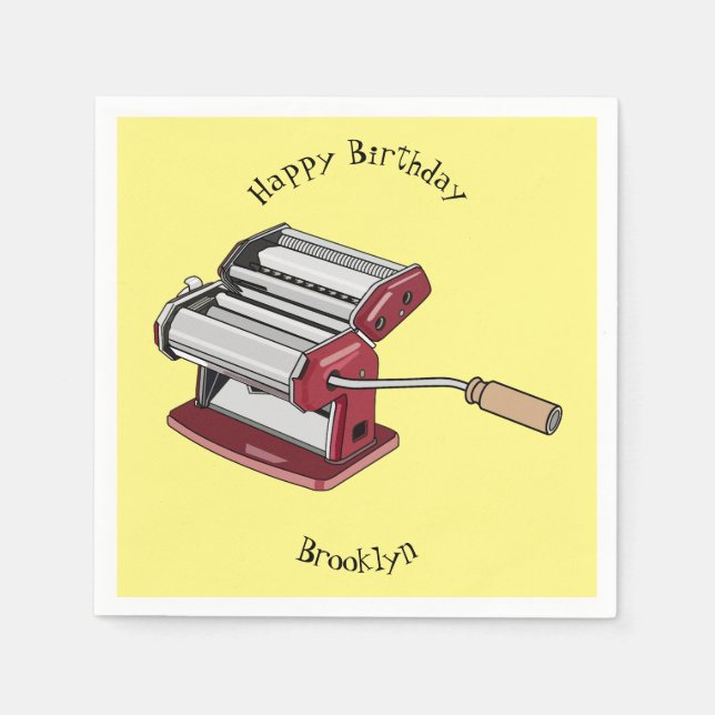 Serviette En Papier Illustration d'un fabricant de pâtes alimentaires (Devant)