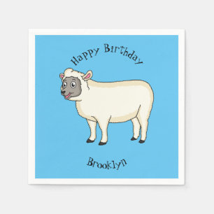 Serviette En Papier Illustration d'un mouton joyeux