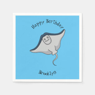 Serviette En Papier Illustration d'une caricature de poisson stingray