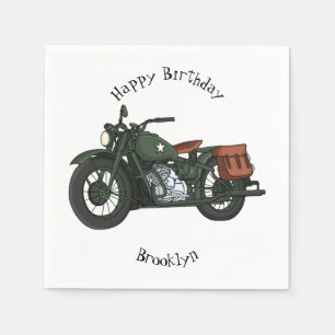Serviette En Papier Illustration d'une moto de croiseur militaire