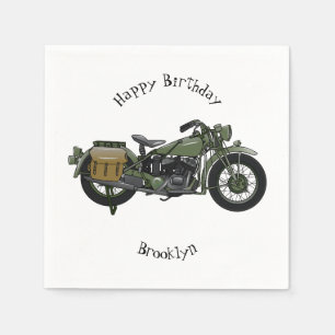 Serviette En Papier Illustration d'une moto de croiseur militaire