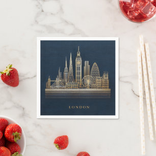 Serviette En Papier Illustration élégante de la skyline de Londres en 