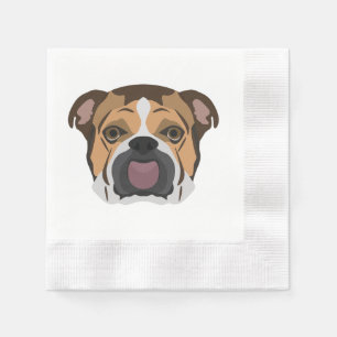 Serviette En Papier Illustration English Bulldog