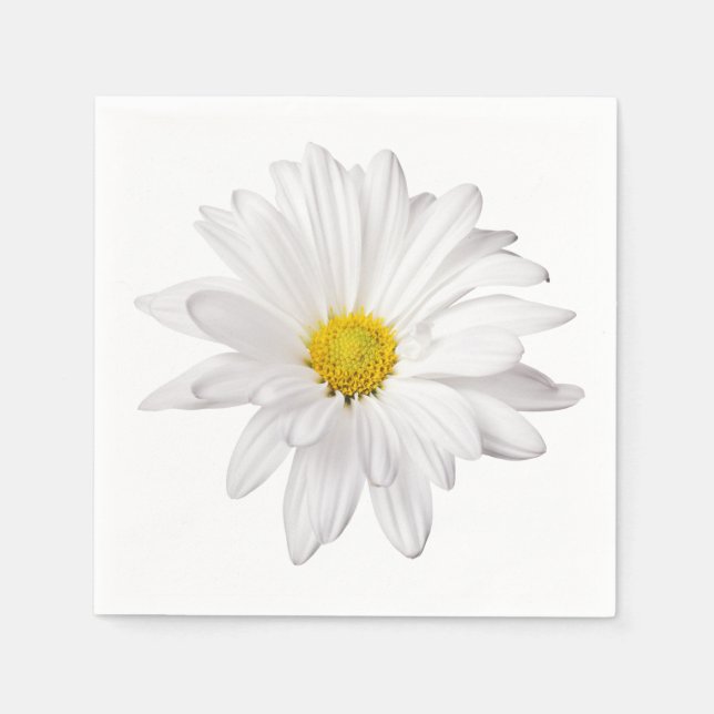 Serviette En Papier Illustration florale de la marguerite blanche (Devant)