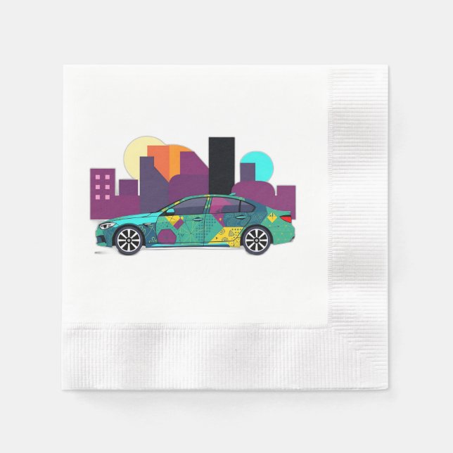 Serviette En Papier Illustration géométrique Abstraite (Devant)