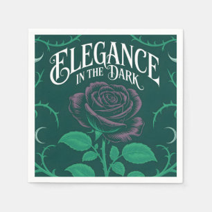 Serviette En Papier Illustration gothique de rose "Elegance in the Dar