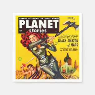 Serviette En Papier ILLUSTRATION GRAPHIQUE SIC FI des années 1950 vint