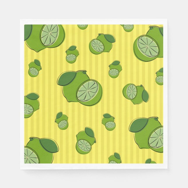 Serviette En Papier Illustration Limes (Devant)