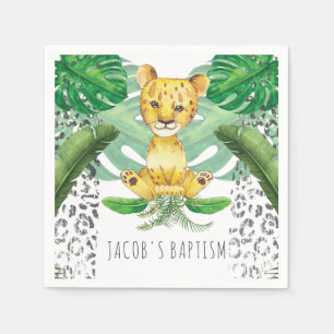 Serviette En Papier Illustration Lion Safari Baptême I Anniversaire