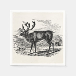 Serviette En Papier Illustration personnalisée des cerfs de rennes vin
