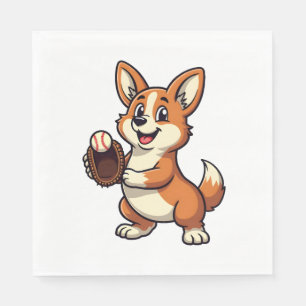 Serviette En Papier Illustration vectorielle de dessin animé corgi chi