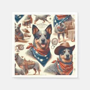 Serviette En Papier Illustration vintage Australian Cattle Dog