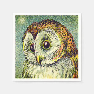 Serviette En Papier Illustration vintage de chouette mignonne