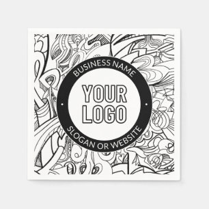 Serviette En Papier Illustrations de ligne moderne et votre logo avec