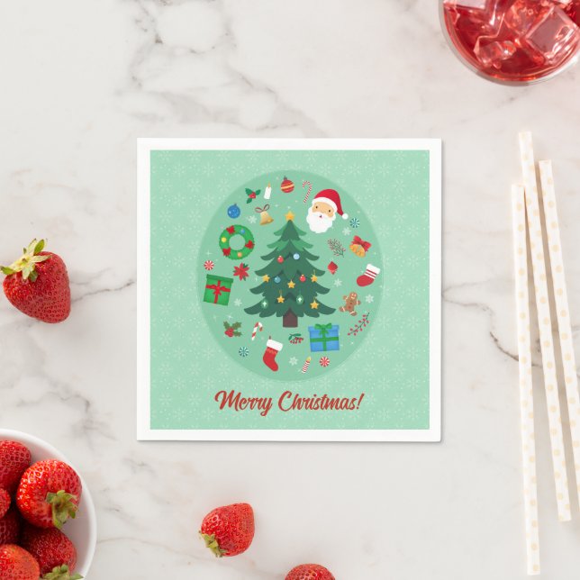 Serviette En Papier Illustrations de Noël Fête de fin d'année (En situation)