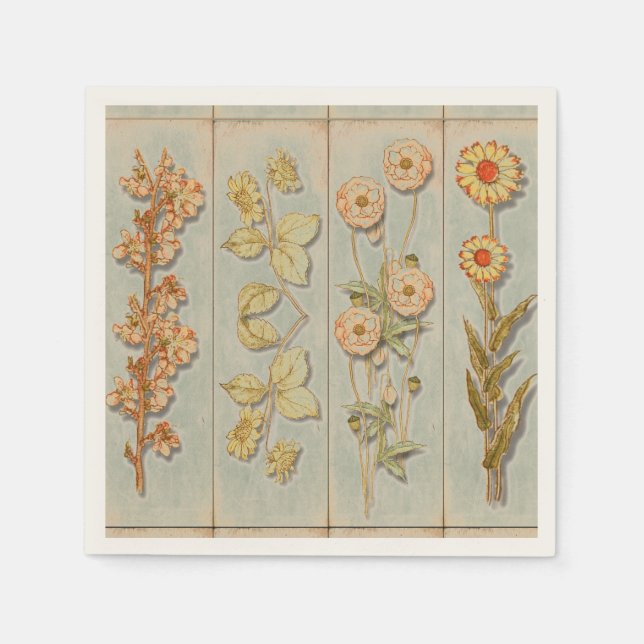 Serviette En Papier Illustrations de Plante vintage rustique (Devant)